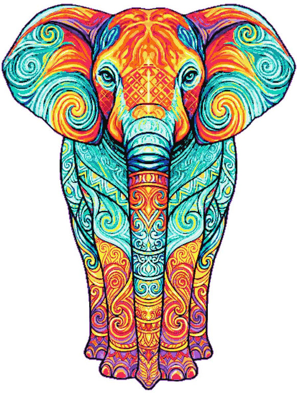 Swirls abstract calf elephant cross stitch kit