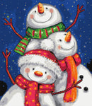 Three snowmen (v2) cross stitch kit-1