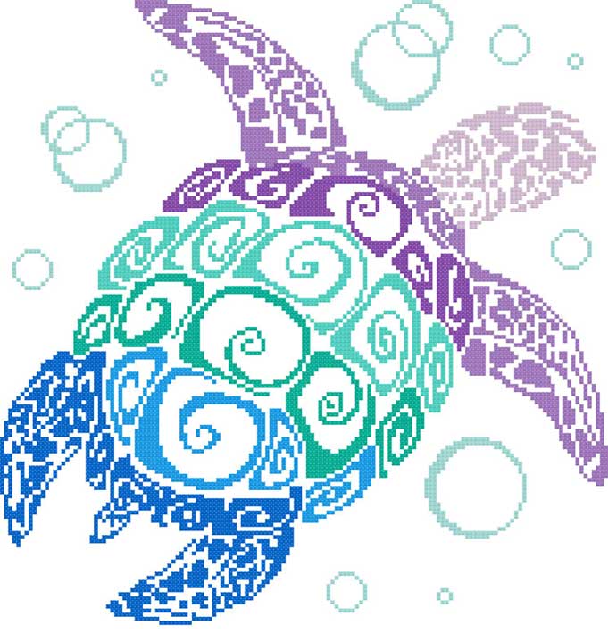 Turtle (v2) cross stitch kit