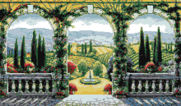 Kreuzstich-Set „Toskanische Villa (v2)“