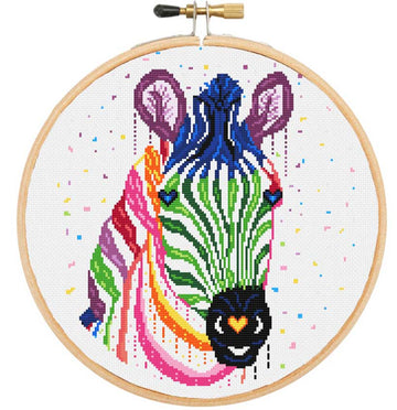 Watercolour zebra (v2) cross stitch kit