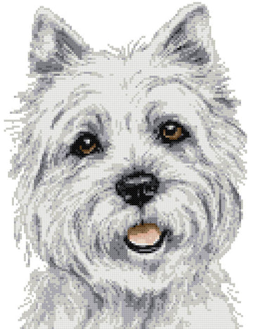 Westie portait (v2) cross stitch kit