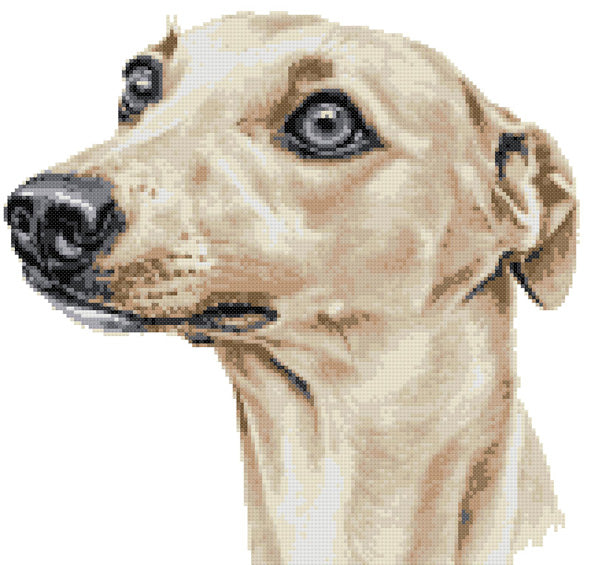 Whippet tan (v2) cross stitch kit