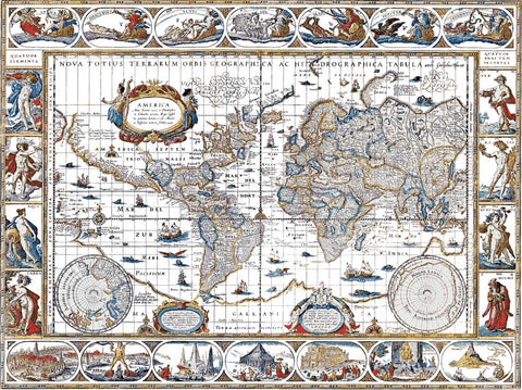 World map Willem Blaeu (v2) cross stitch kit