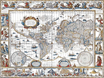 World map Willem Blaeu (v2) giant cross stitch kit