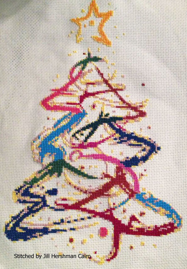 Abstract Christmas tree modern cross stitch kit - 2
