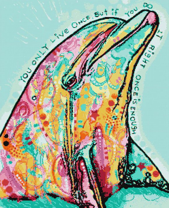 Abstraktes Delfin-Kreuzstichset (v2)