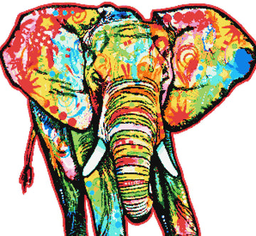 Abstract elephant modern cross stitch kit