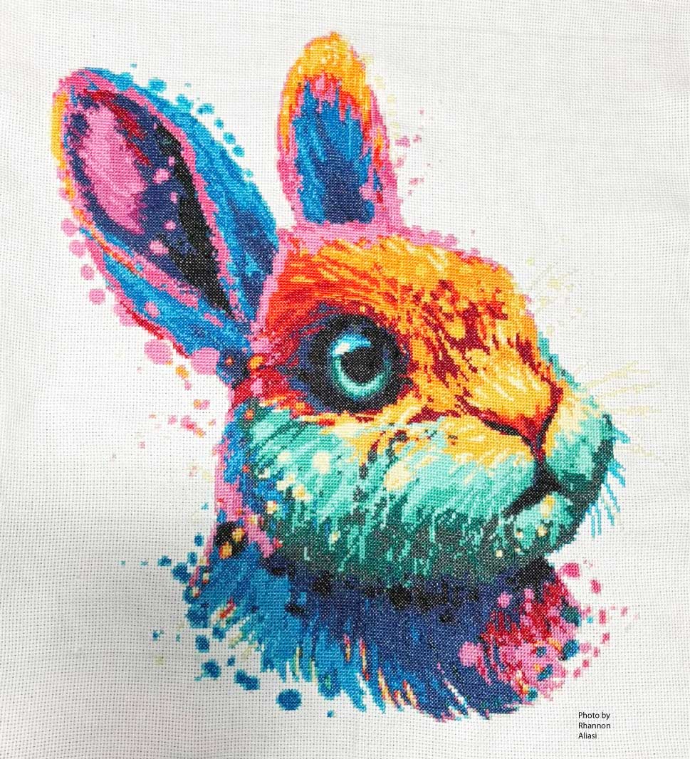 Chainstitch Rabbit Abstract rabbit cross stitch kit | Yiotas XStitch