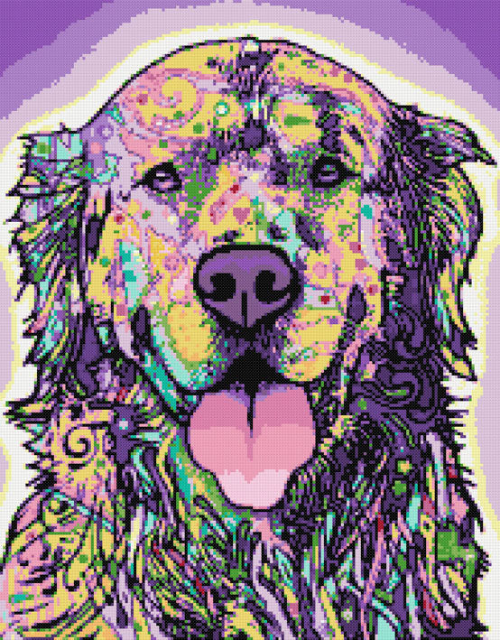 Kit de point de croix Abstract retriever n°2