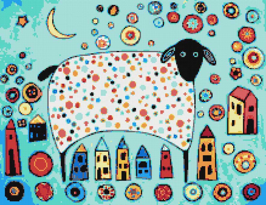 Abstract sheep counted cross stitch kit | Yiotas XStitch