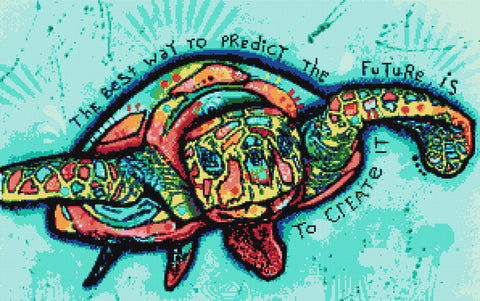 Abstract turtle cross stitch kit