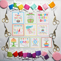 10 happy birthday mini modern cross stitch kit - 1