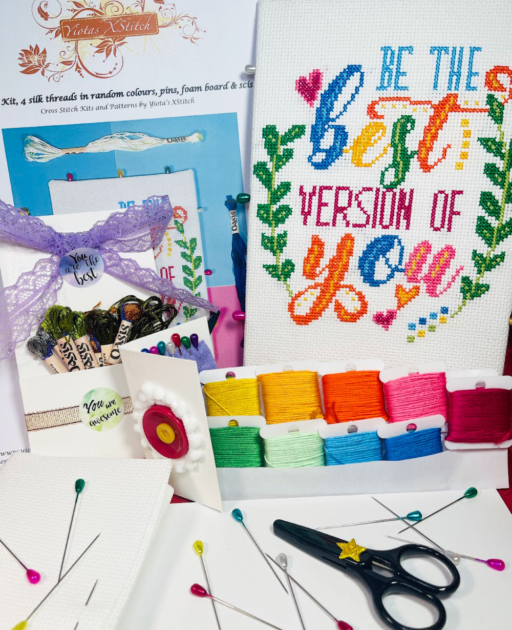 The April Box includes:• Cross stitch kit• Foam backing board• Teardrop pins• 4 silk skeins • Scissors Everything included to stitch and finish beautifully.Subscribe here ->