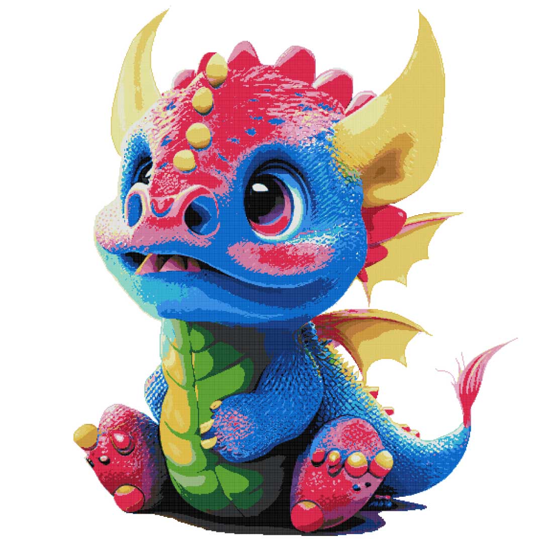 Baby dragon (No3) modern cross stitch kit