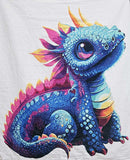Blue baby dragon modern cross stitch kit-4