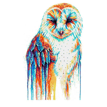 Barred rainbow owl modern cross stitch kit