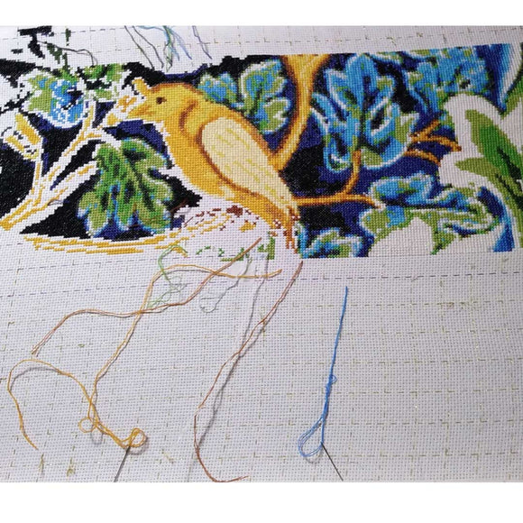 Birds William Morris (v2) full coverage cross stitch kit