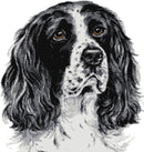 Kreuzstich-Set mit Springer Spaniel in Schwarz-Weiß-1
