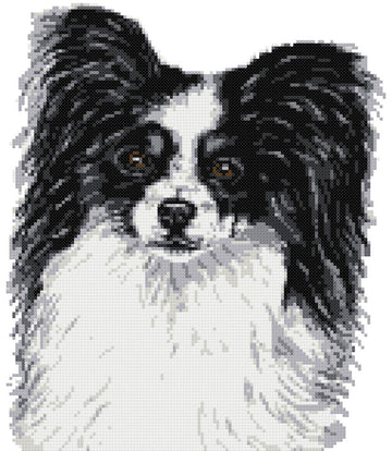 Black Papillon (v2) cross stitch kit