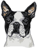 Kreuzstich-Set „Schwarzer und weißer Boston Terrier (v3)“-1