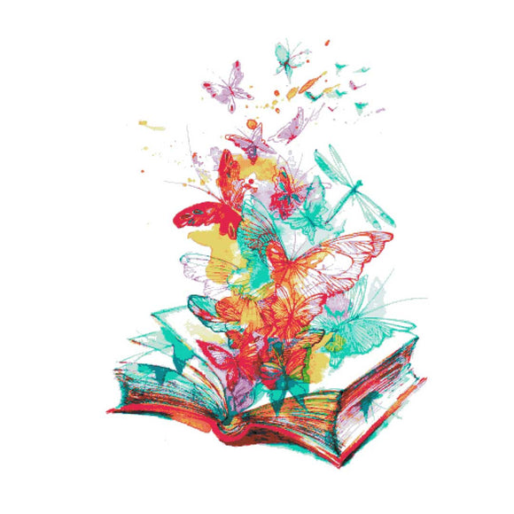 Modernes Kreuzstich-Set für ein abstraktes Buch mit Schmetterlingen