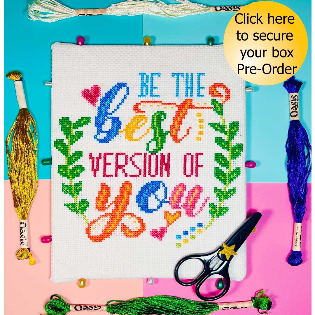 The April Box includes:• Cross stitch kit• Foam backing board• Teardrop pins• 4 silk skeins • Scissors Everything included to stitch and finish beautifully.