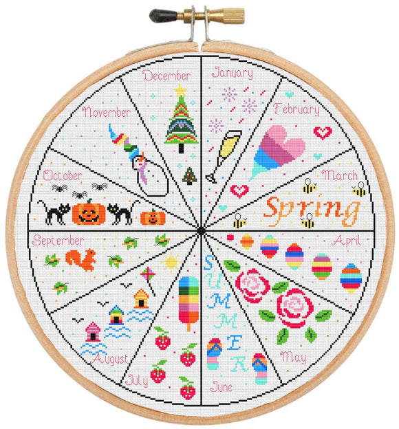 Calendar modern cross stitch kit