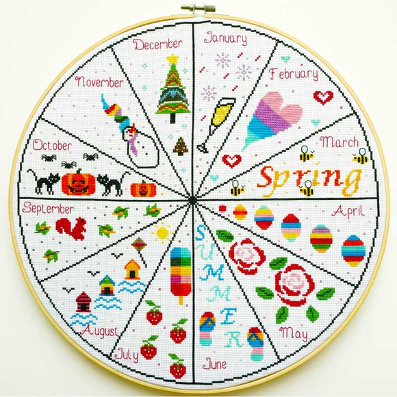 Calendar modern cross stitch kit