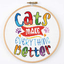 Kreuzstich-Set „Katzen machen alles besser“-1