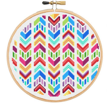 chevron modern cross stitch kit