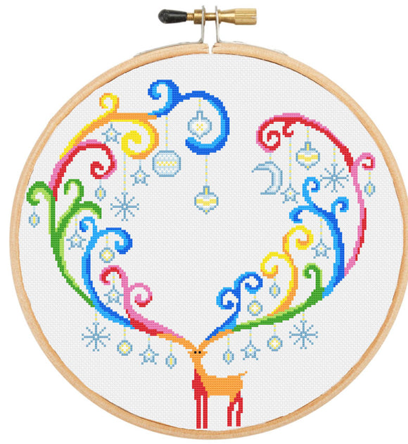 Weihnachtshirsch (v2) Kreuzstichset