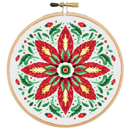 Christmas mandala cross stitch kit