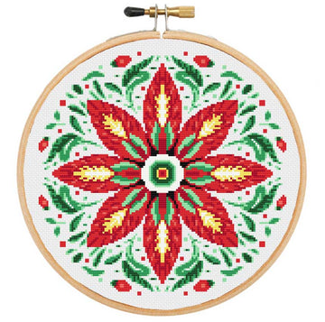 Christmas mandala cross stitch kit