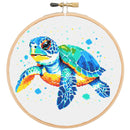 Buntes modernes Kreuzstich-Set mit Schildkrötenmotiv-1