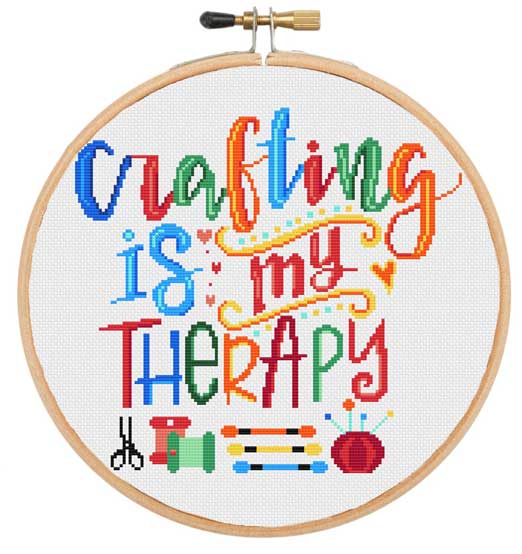 Basteln ist meine Therapie – Kreuzstich-Set