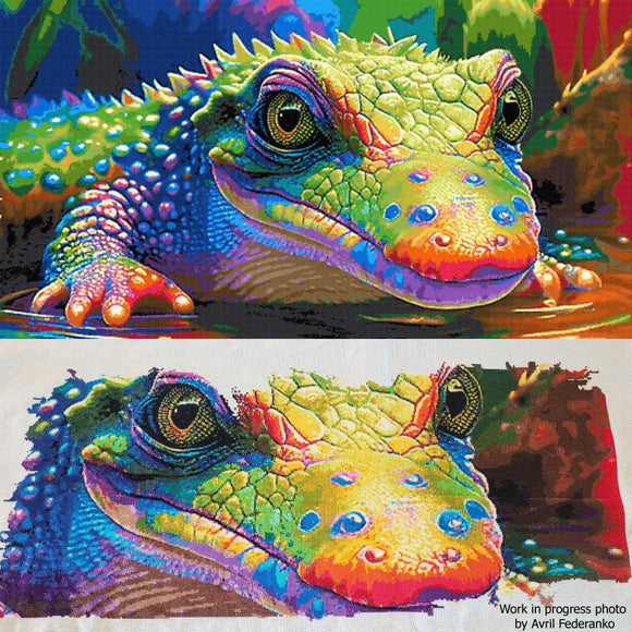 Kit de point de croix à couverture complète Crocodile (v3)