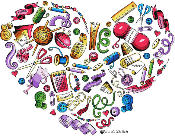 Bastelset „Herz“ – modernes Kreuzstich-Set