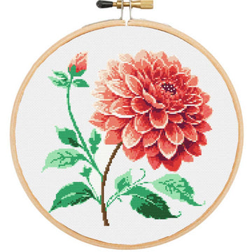 Dahlia in bloom cross stitch kit