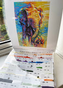 Mother & baby elephant modern cross stitch kit - 3