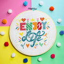 Enjoy life typography cross stitch kit-1