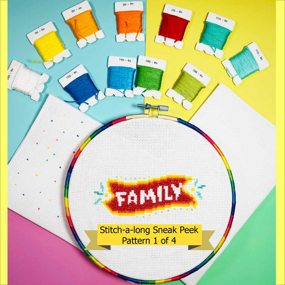 Grand cœur artisanal au point de croix SAL