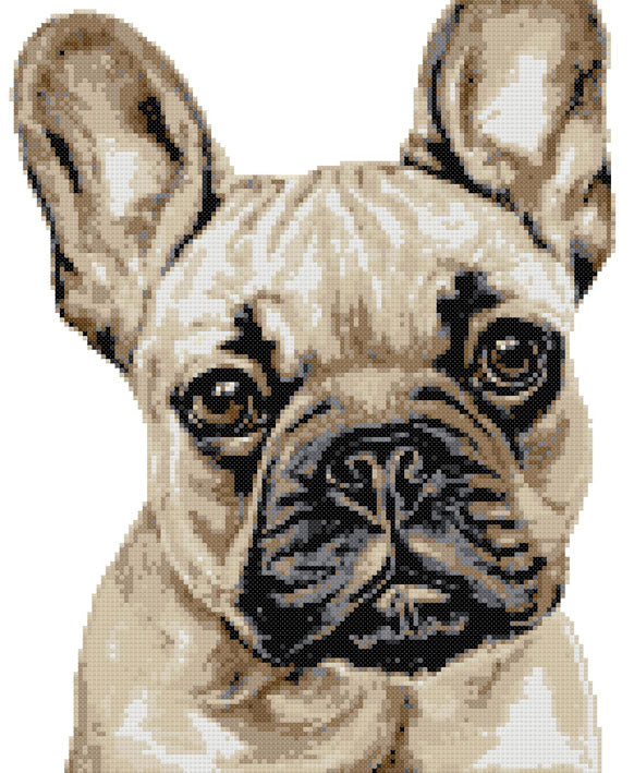Fawn French bulldog (v2) cross stitch kit