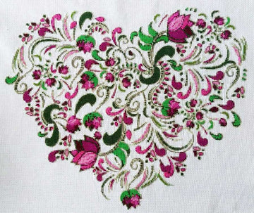 Kit de point de croix Coeur floral (v3)