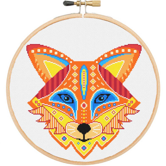 Fox mandala cross stitch kit