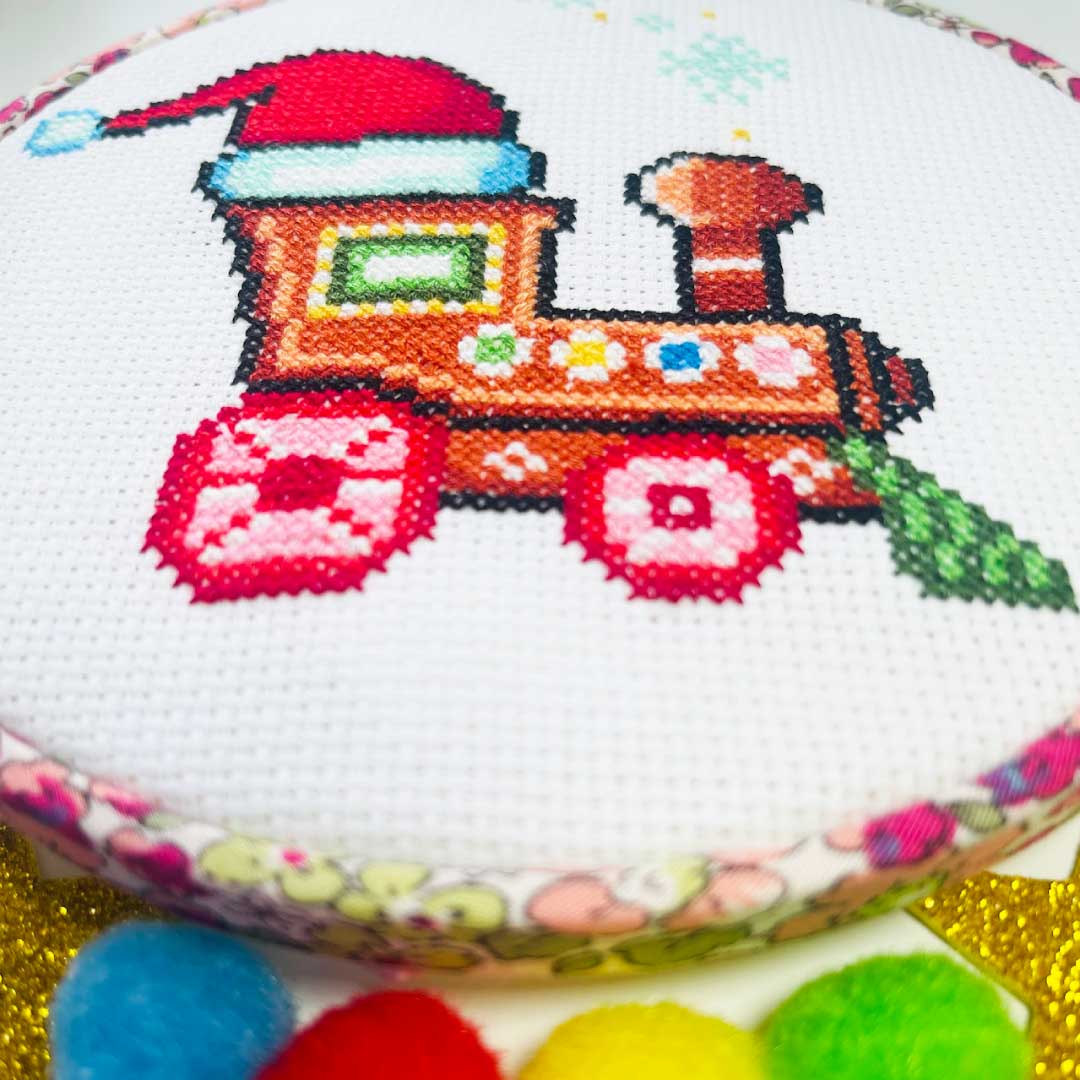 Gingerbread train stitch-a-long