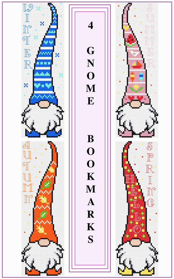 Gnome bookmarks modern cross stitch kit - 2