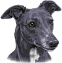 Grey and white greyhound (v2) cross stitch kit - 1
