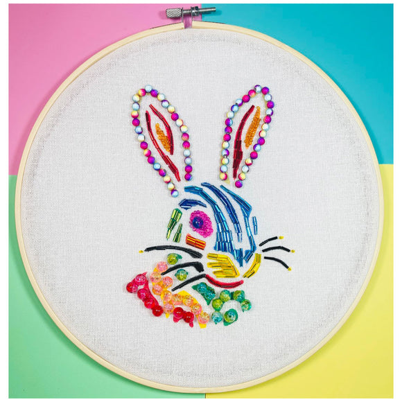 Hare embroidery bead kit