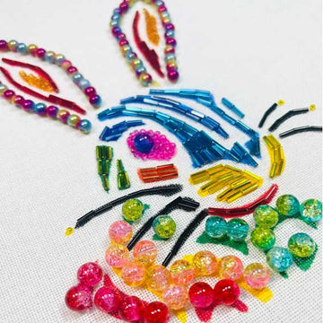 Hare embroidery bead kit
